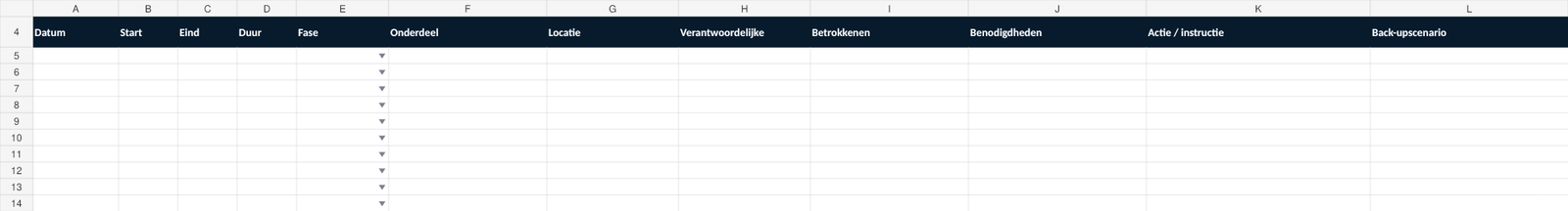 Voorbeeld van Draaiboek Pro
